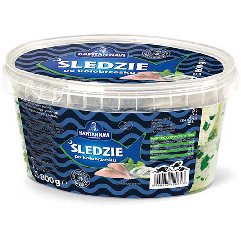 Śledzie po kołobrzesku Kapitan Navi 800g esklep.polomarket.pl