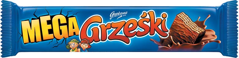 Wafle kakaowe w czekoladzie Mega Grześki  48g