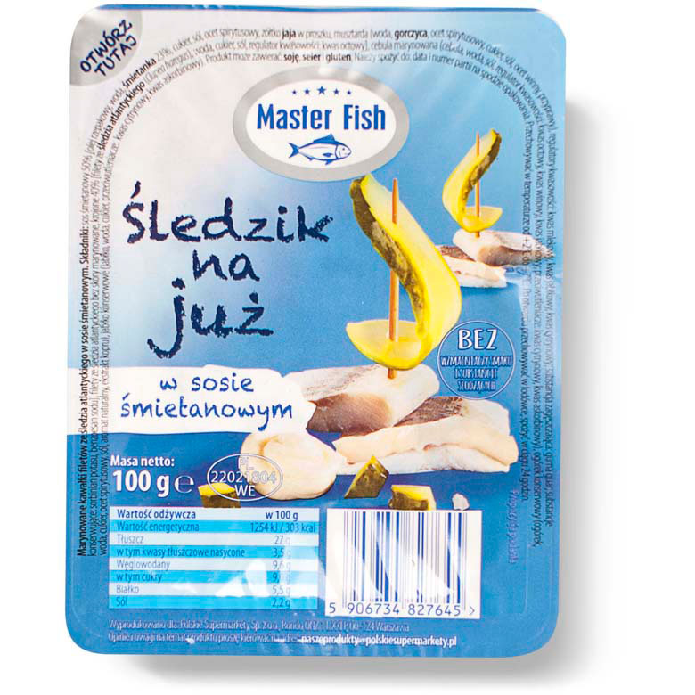 Śledzik na już w sosie śmietanowym  Master Fish 100g