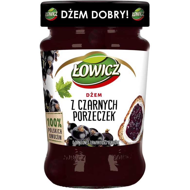 Dżem z czarnej porzeczki Łowicz 280g esklep.polomarket.pl