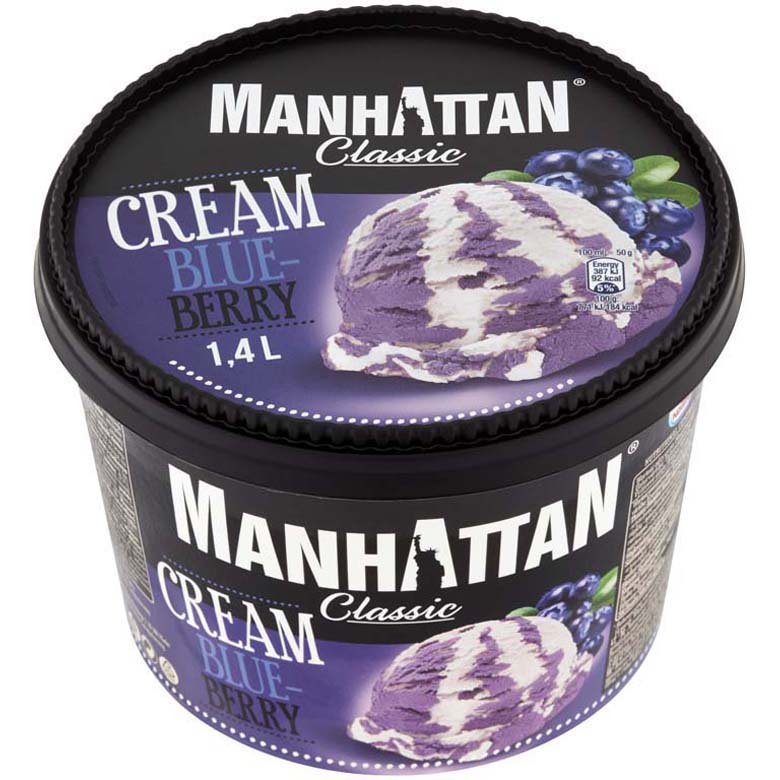 Lody śmietankowo-jagodowe Manhattan 1400 ml esklep.polomarket.pl