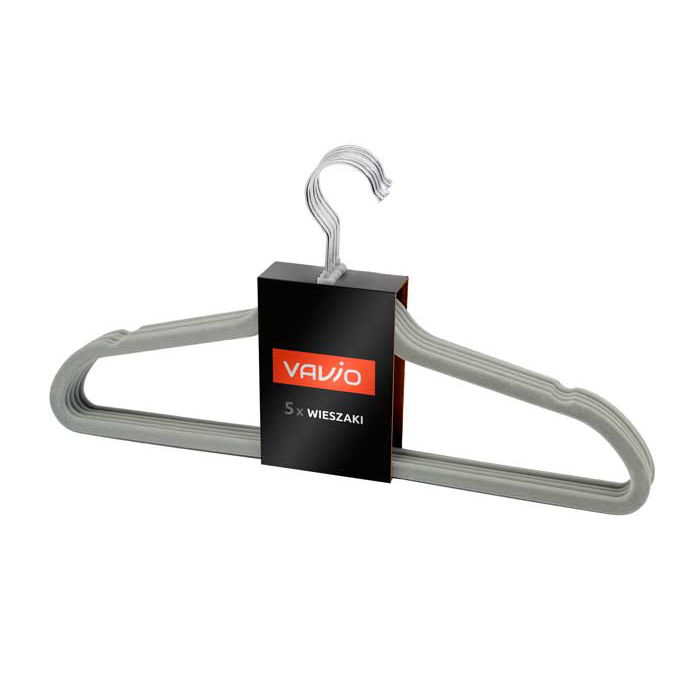 Wieszaki welurowe Vavio 5 szt