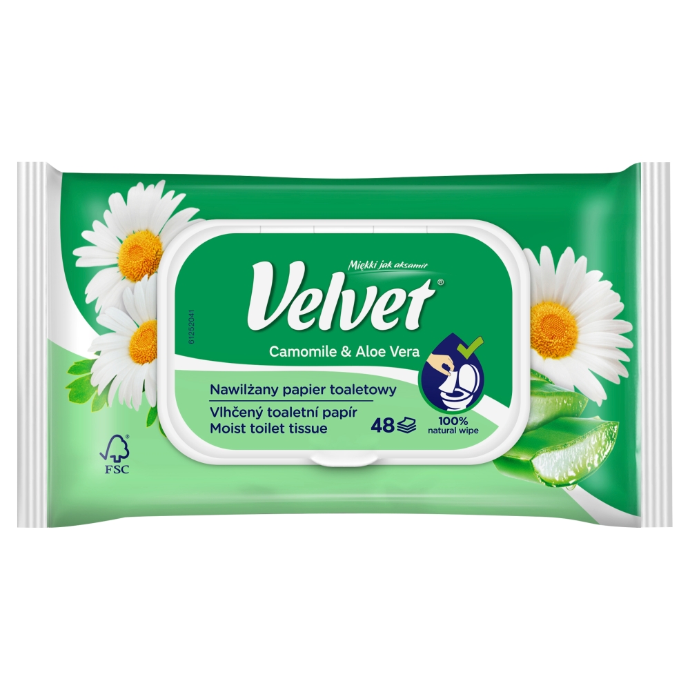 Papier toaletowy nawilżany rumiankowy Velvet 48szt esklep.polomarket.pl