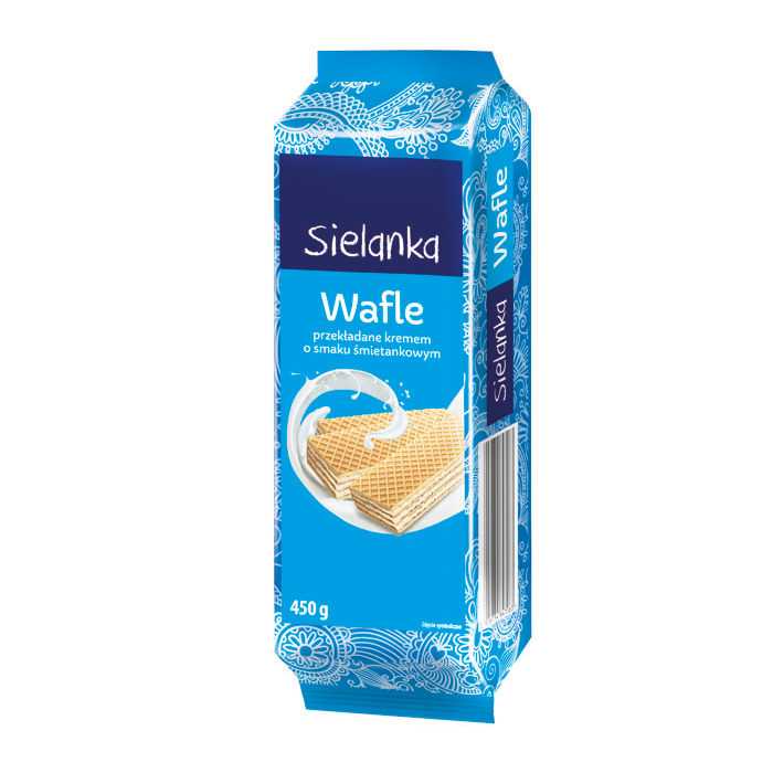 Wafle z kremem śmietankowym Sielanka 450g