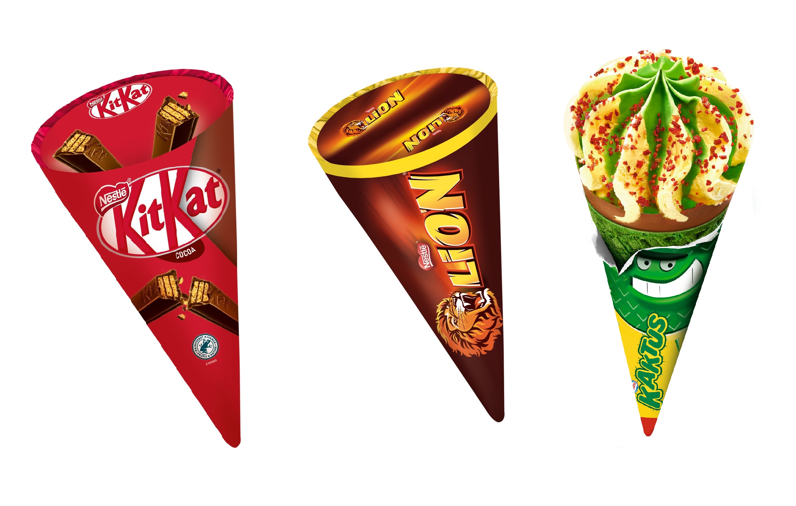Lody Kaktus/Kit Kat/Lion sort 110ml