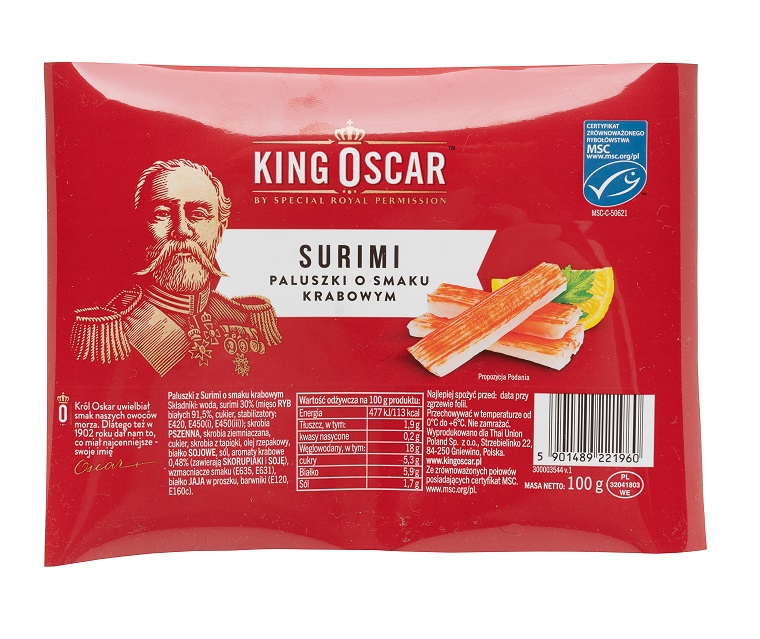 Surimi paluszki o smaku krabowym 100g