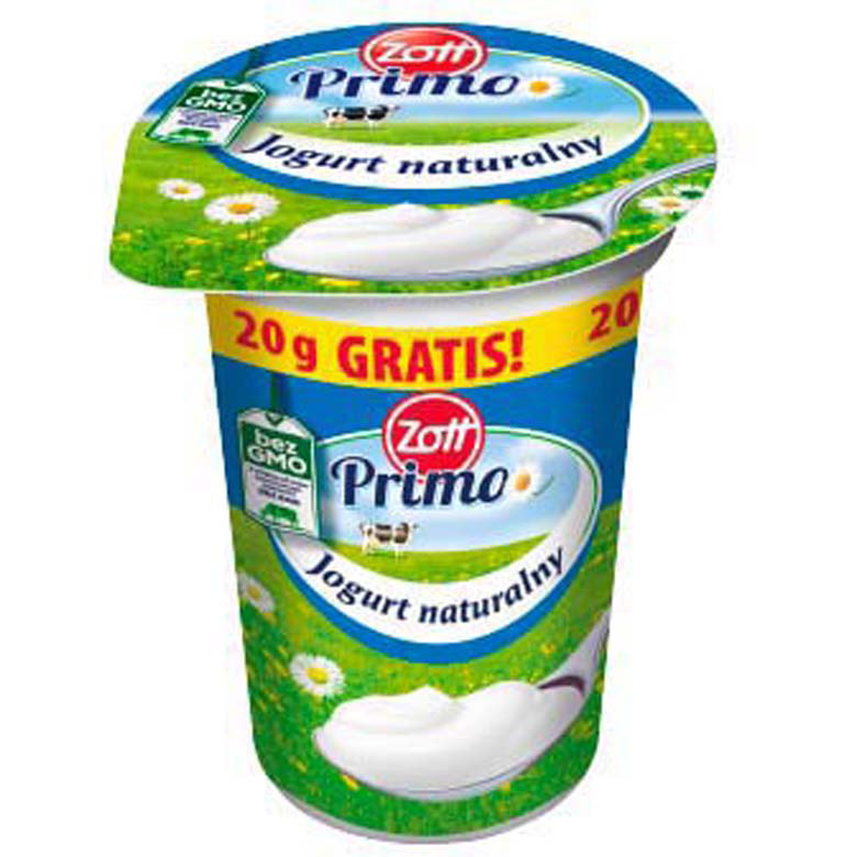 Jogurt naturalny Zott 180g+20g