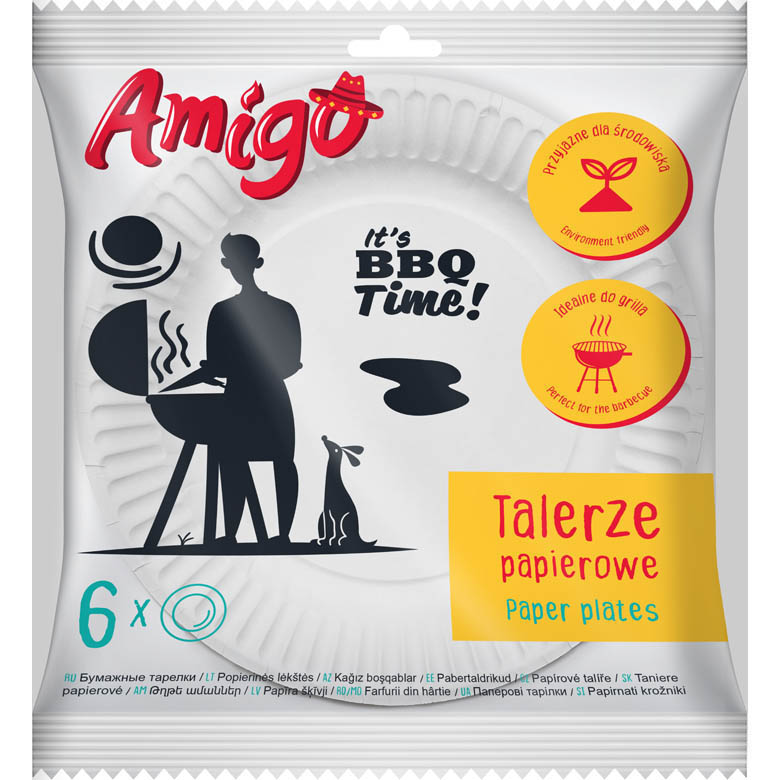 AMIGO PL Jednorazowe talerze papierowe