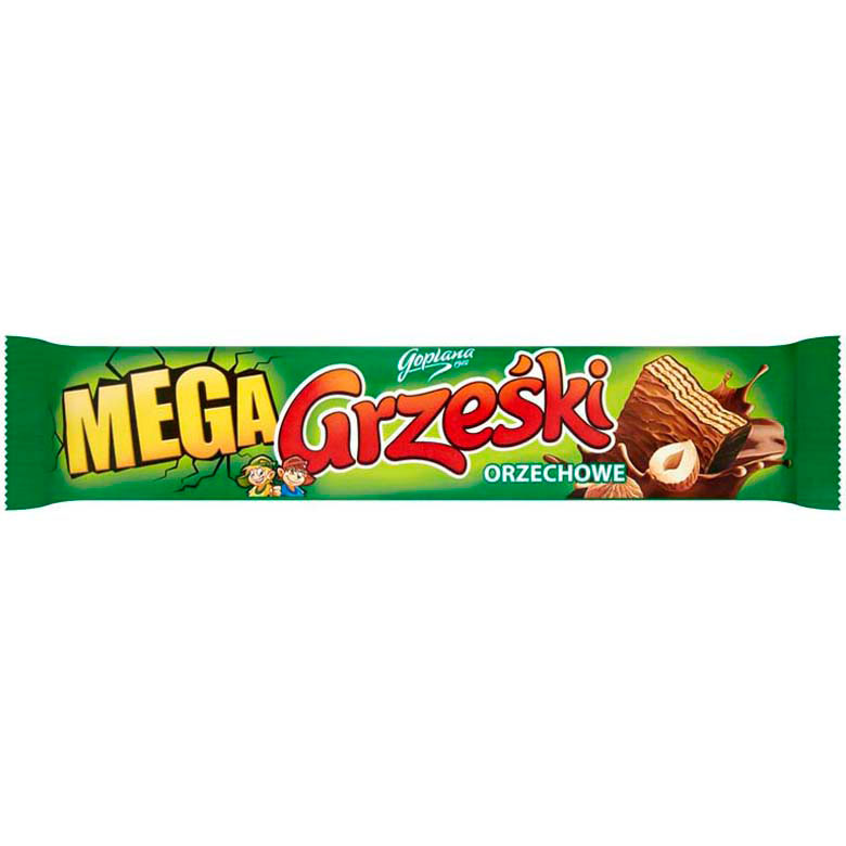 Wafle orzechowe w mlecznej czekoladzie Grześki 48g