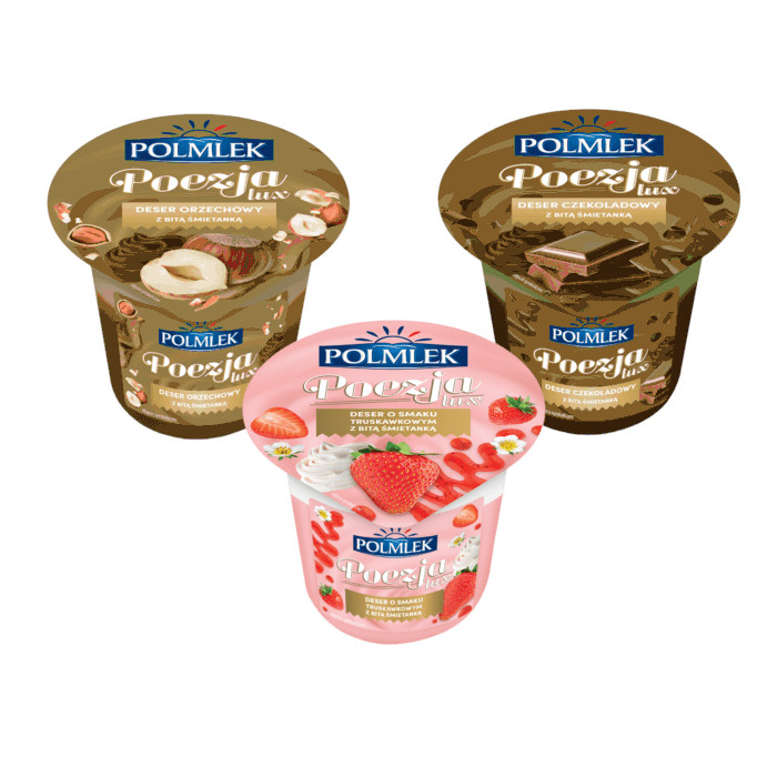 Deser lux z bitą śmietaną 180g mix (czekolada, orzech, truskawka) esklep.polomarket.pl
