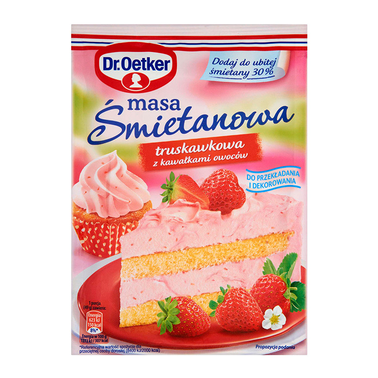 Masa śmietanowa truskawkowa Dr Oetker 89g