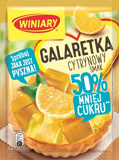 Galaretka cytrynowa 50% mniej cukru Winiary 39g esklep.polomarket.pl