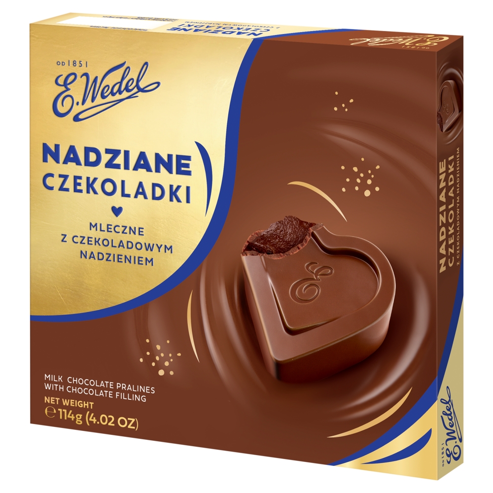 Praliny Wedel Nadziane mleczne z nadzieniem czekoladowym 114g