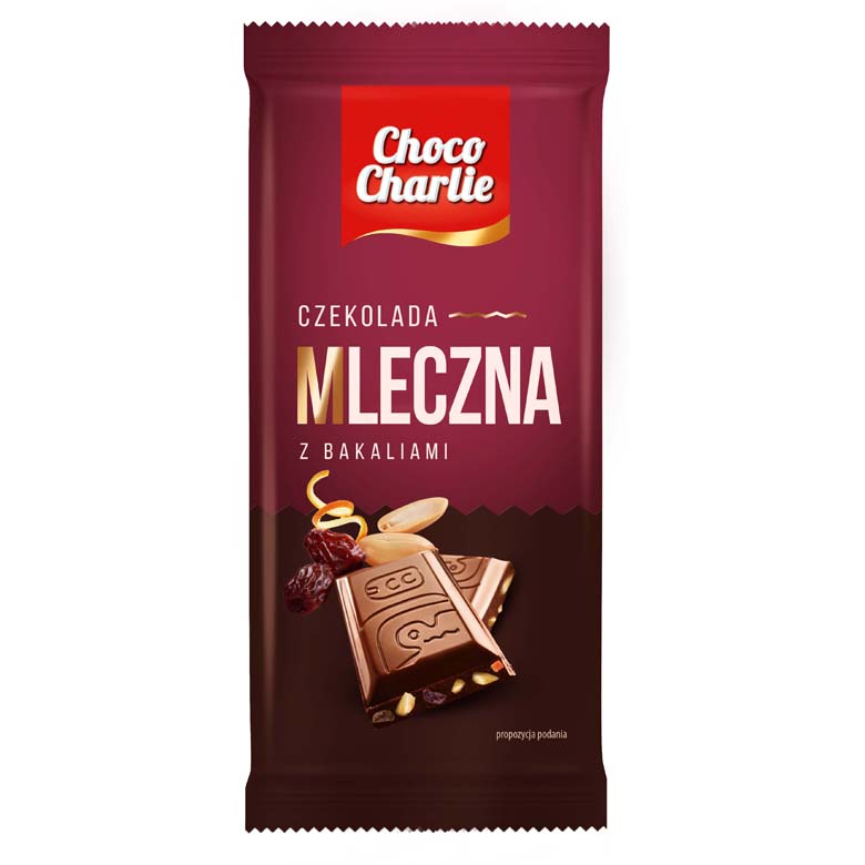 Czekolada mleczna z bakaliami Choco Charlie 100g