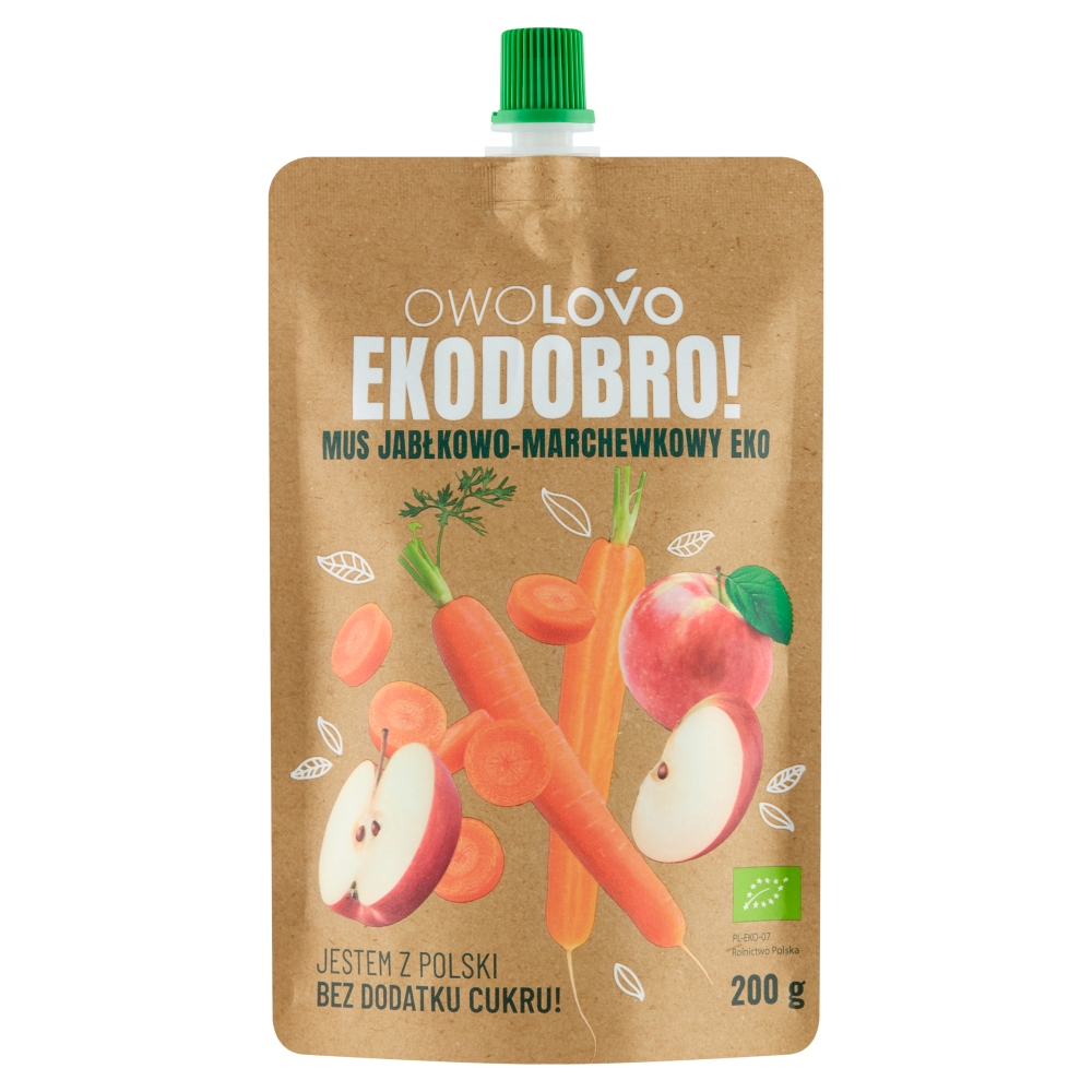 Mus Ekodobro jabłko-marchewka Owolovo 200g