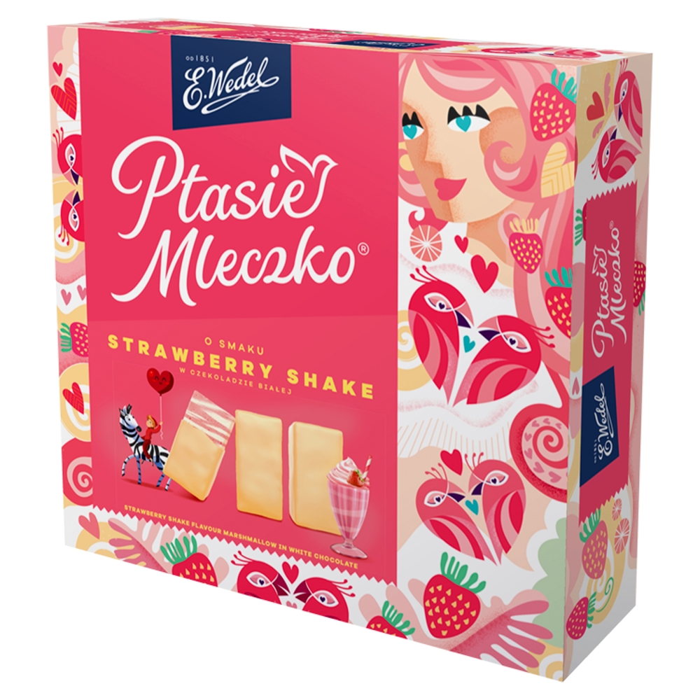 Pianka Ptasie truskawka w białej czek. 340g