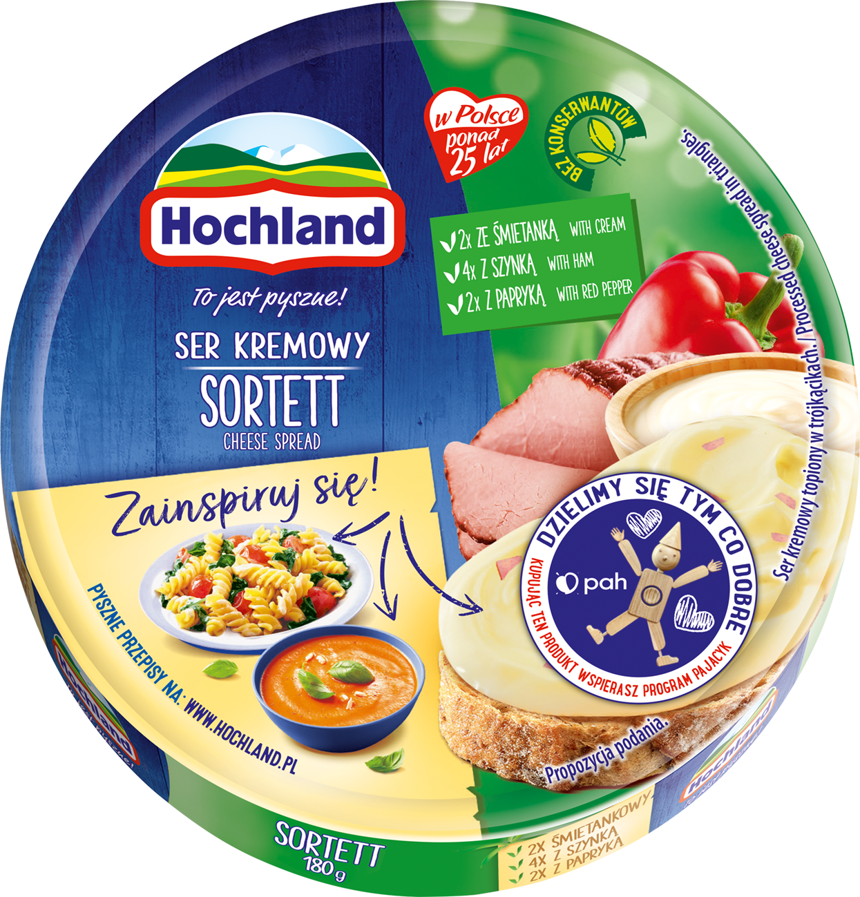 Ser topiony Sortett krążki Hochland 180g esklep.polomarket.pl