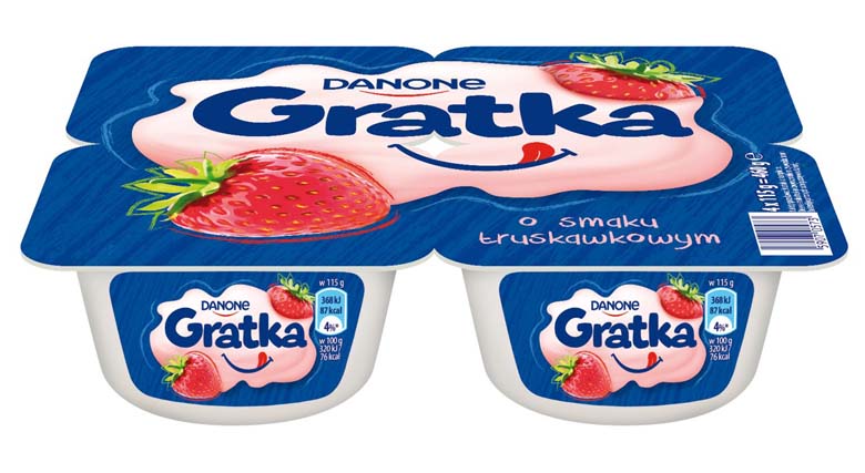 Jogurt o smaku truskawkowym Gratka Danone 4x115g