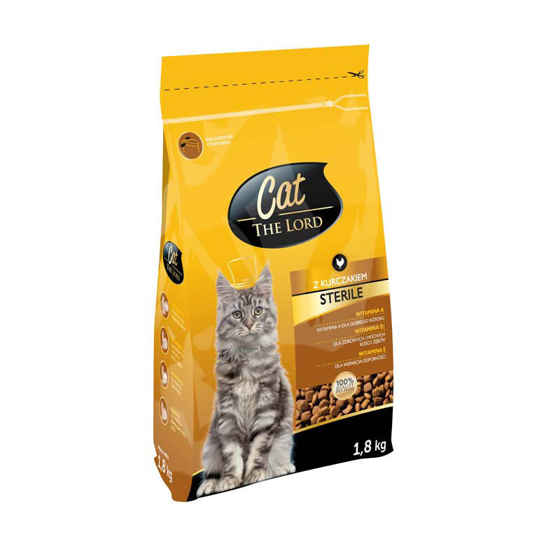 Karma sucha  dla kota Sterile  z drobiem  Cat The Lord  1,8kg