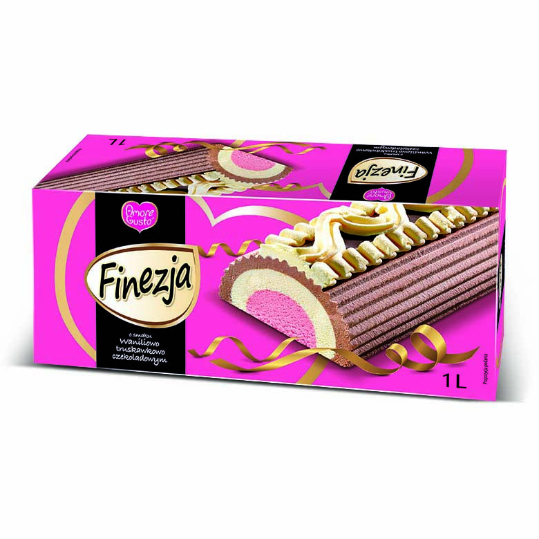 Lody rolada wanilia, truskawka, czekolada A.G.Finezja 1L