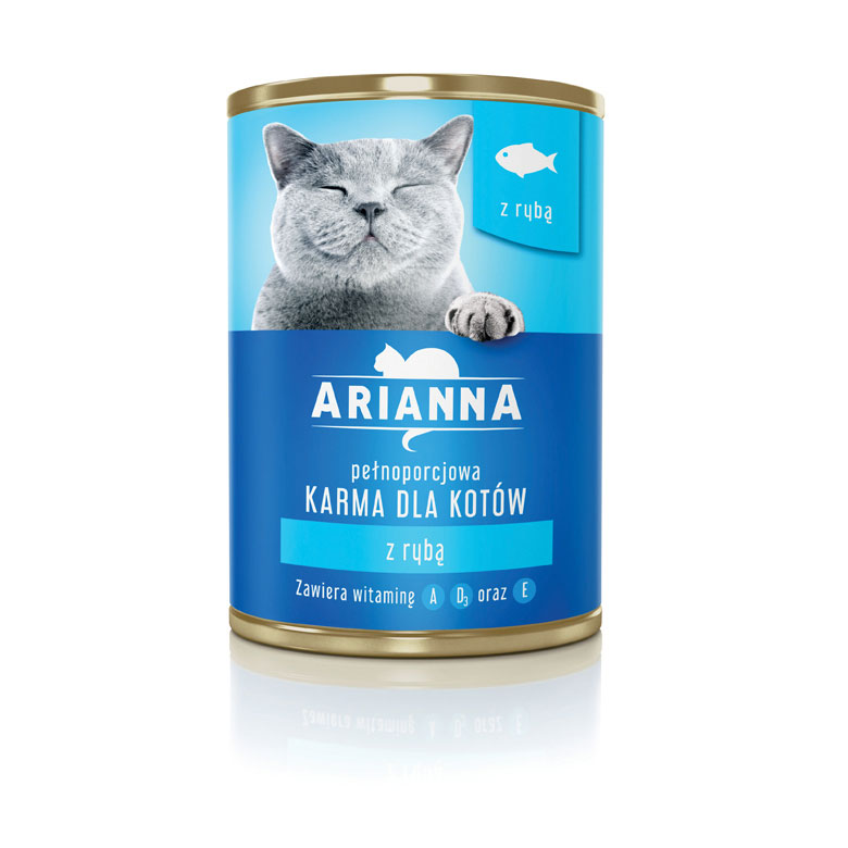 Karma w puszce  dla kota z rybą  Arianna  415g