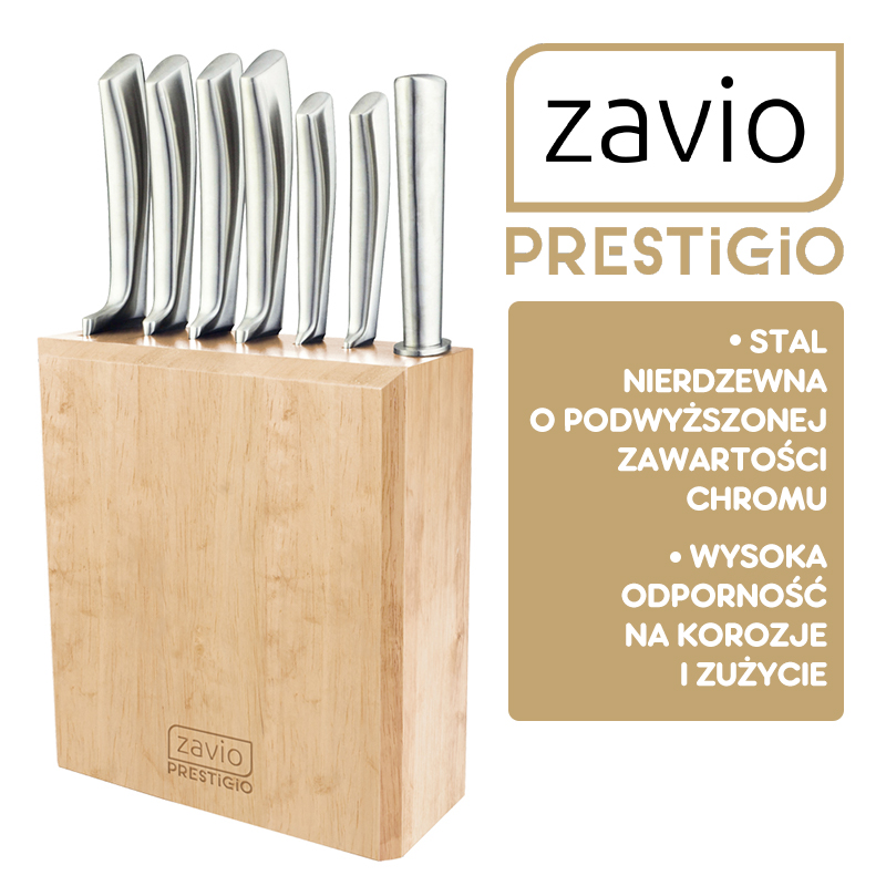 Komplet noży w bloku jasny Zavio Prestigio