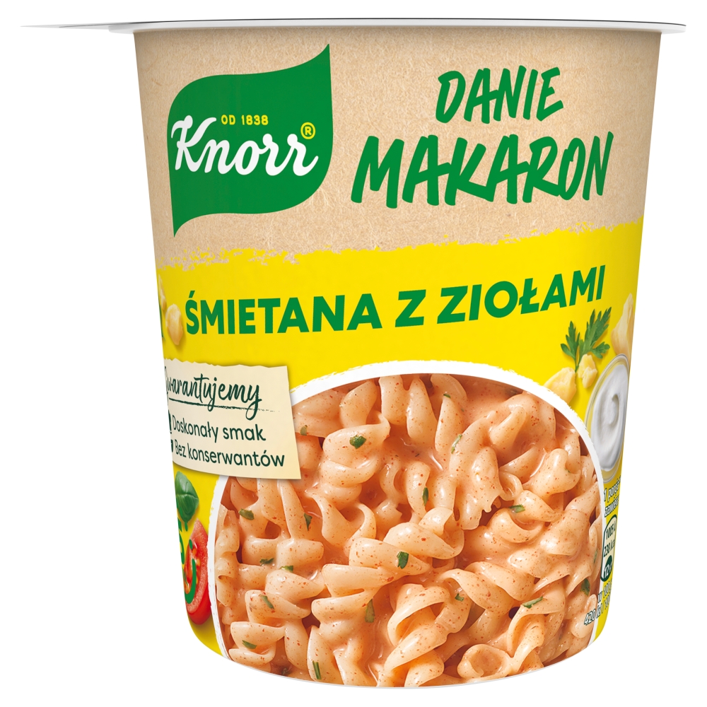 Danie makaron z sosem śmietanowo ziołowym Knorr 59g esklep.polomarket.pl