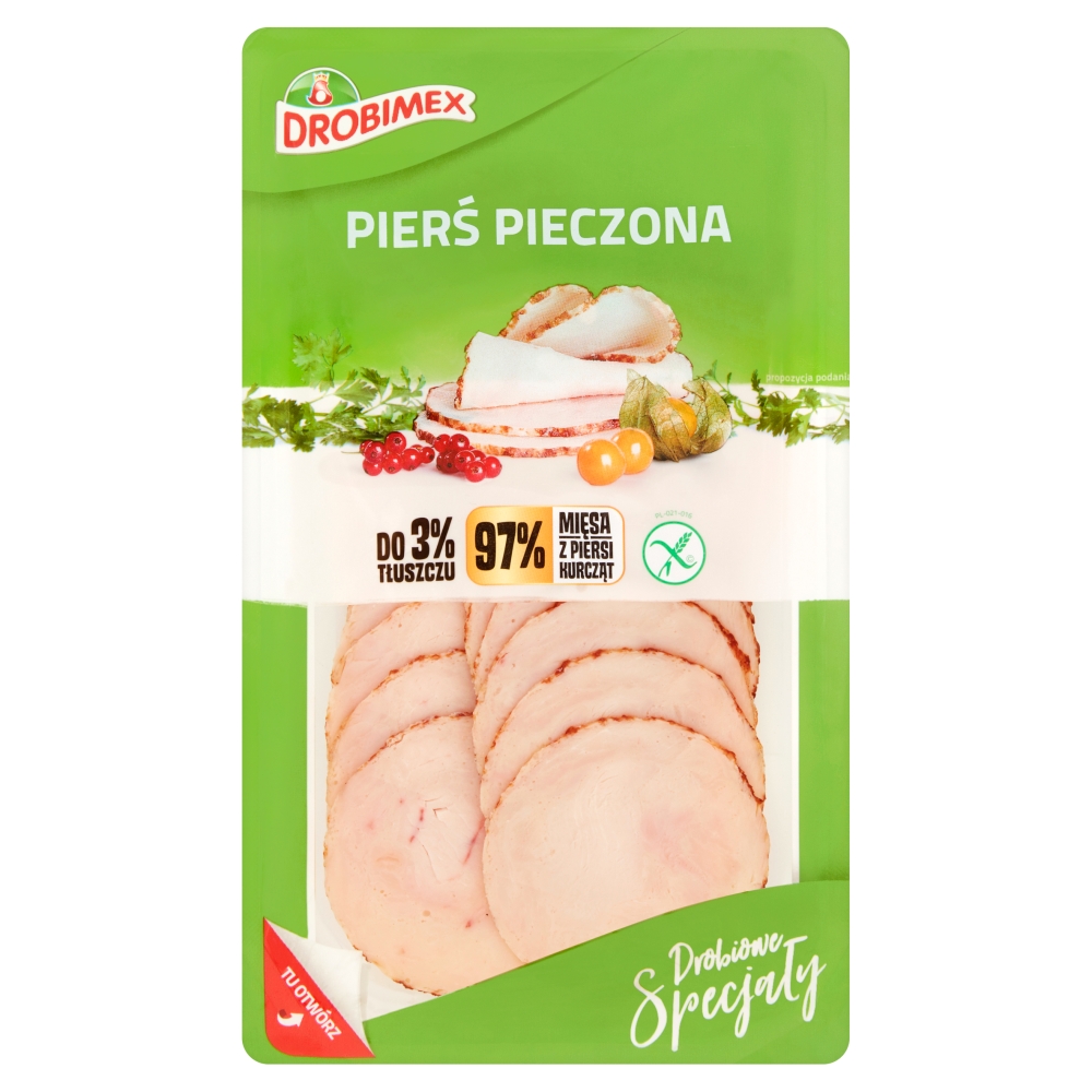 Pierś pieczona z kurcząt 100g esklep.polomarket.pl