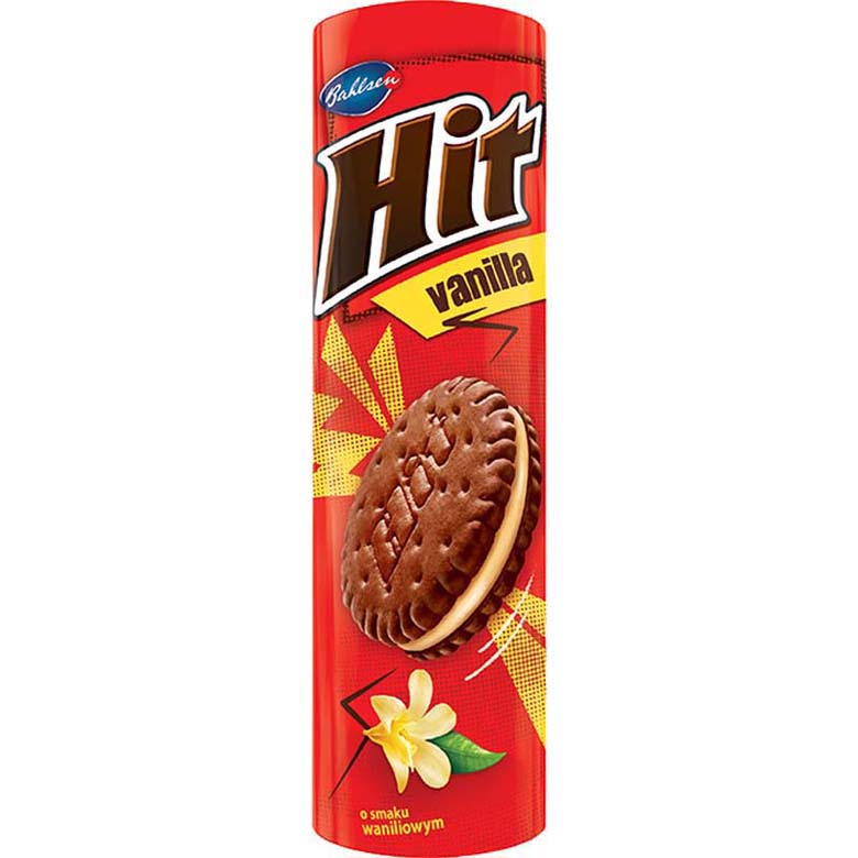 Ciastka  z kremem o smaku waniliowym   Hit 220g