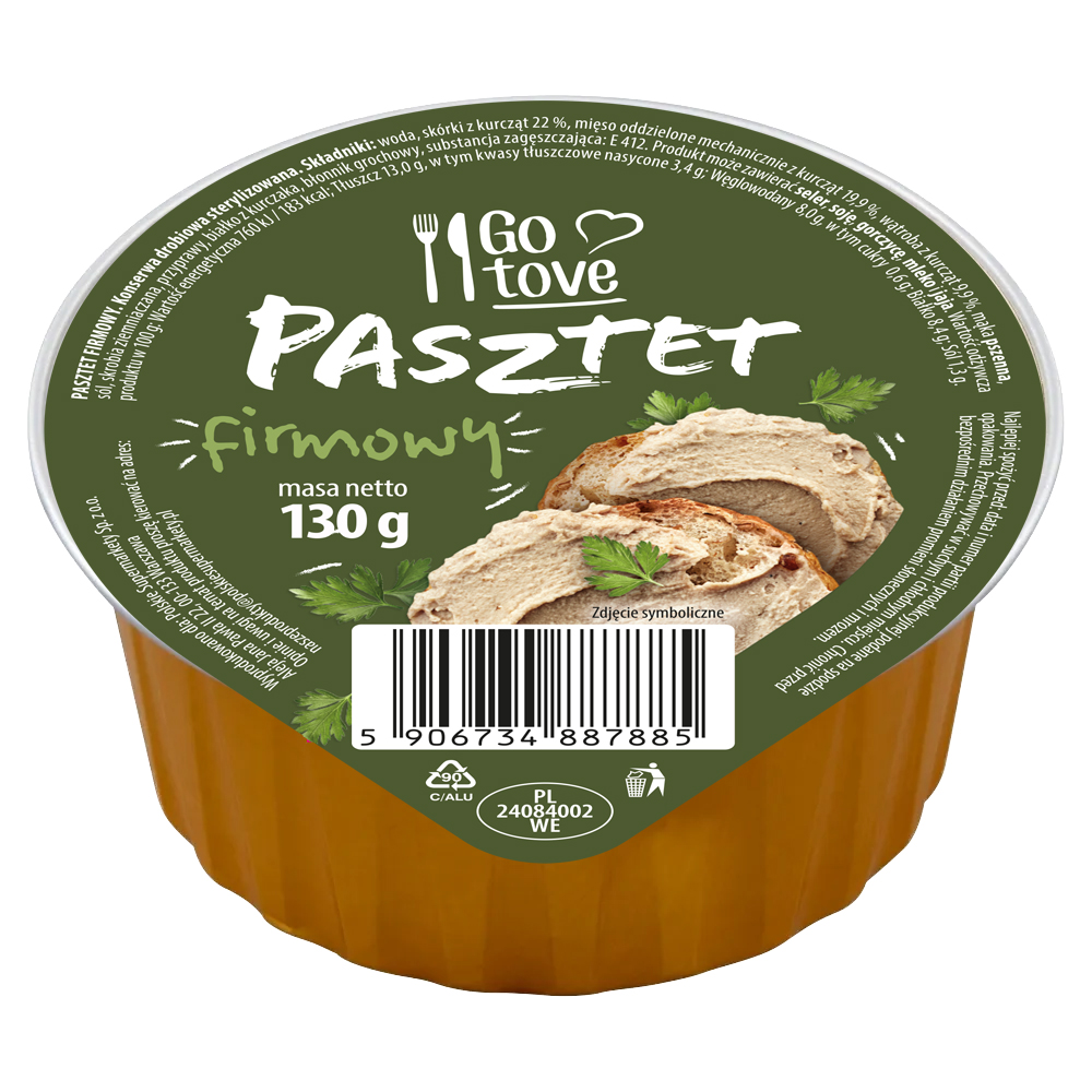 Pasztet z drobiem firmowy Go tove 130g