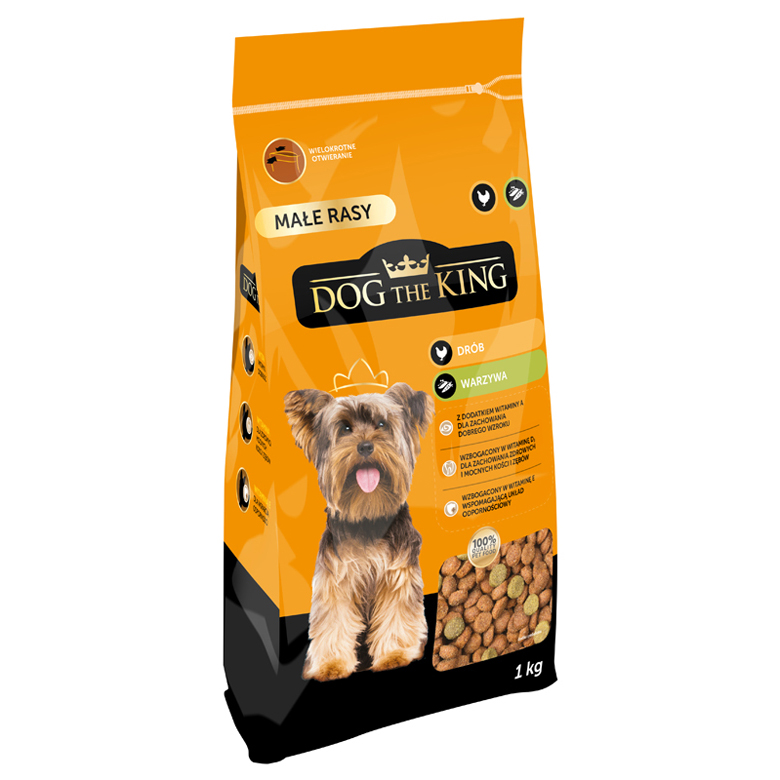 Karma sucha dla psa Mini z drobiem i warzywami Dog The King  1kg