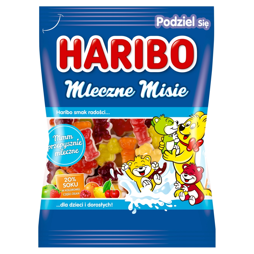 Żelki mleczne misie/ złote misie z sokiem mix Haribo 160g esklep.polomarket.pl