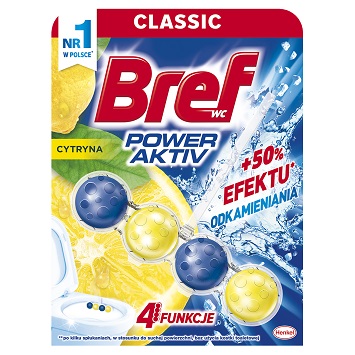 Zawieszka  do WC Power Active Lemon Bref 50g