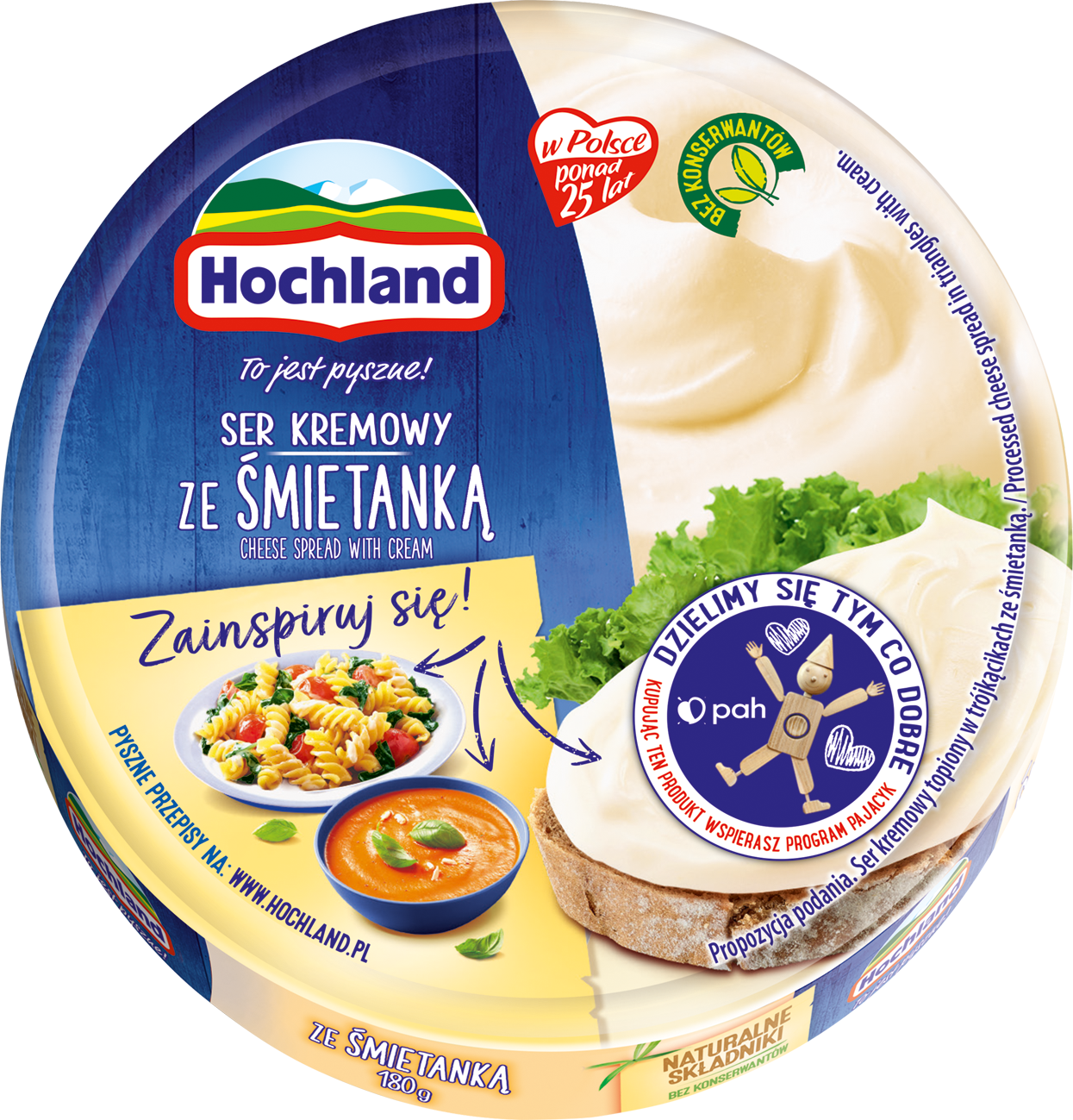 Ser topiony o smaku śmietankowym Hochland krążki 180g esklep.polomarket.pl
