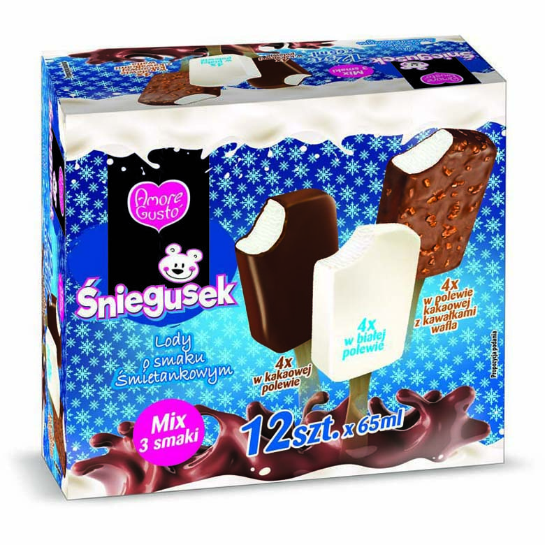 Lody na patyku A.G.śniegusek 12x65ml
