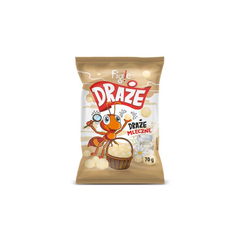Draże mleczne Figle 70g