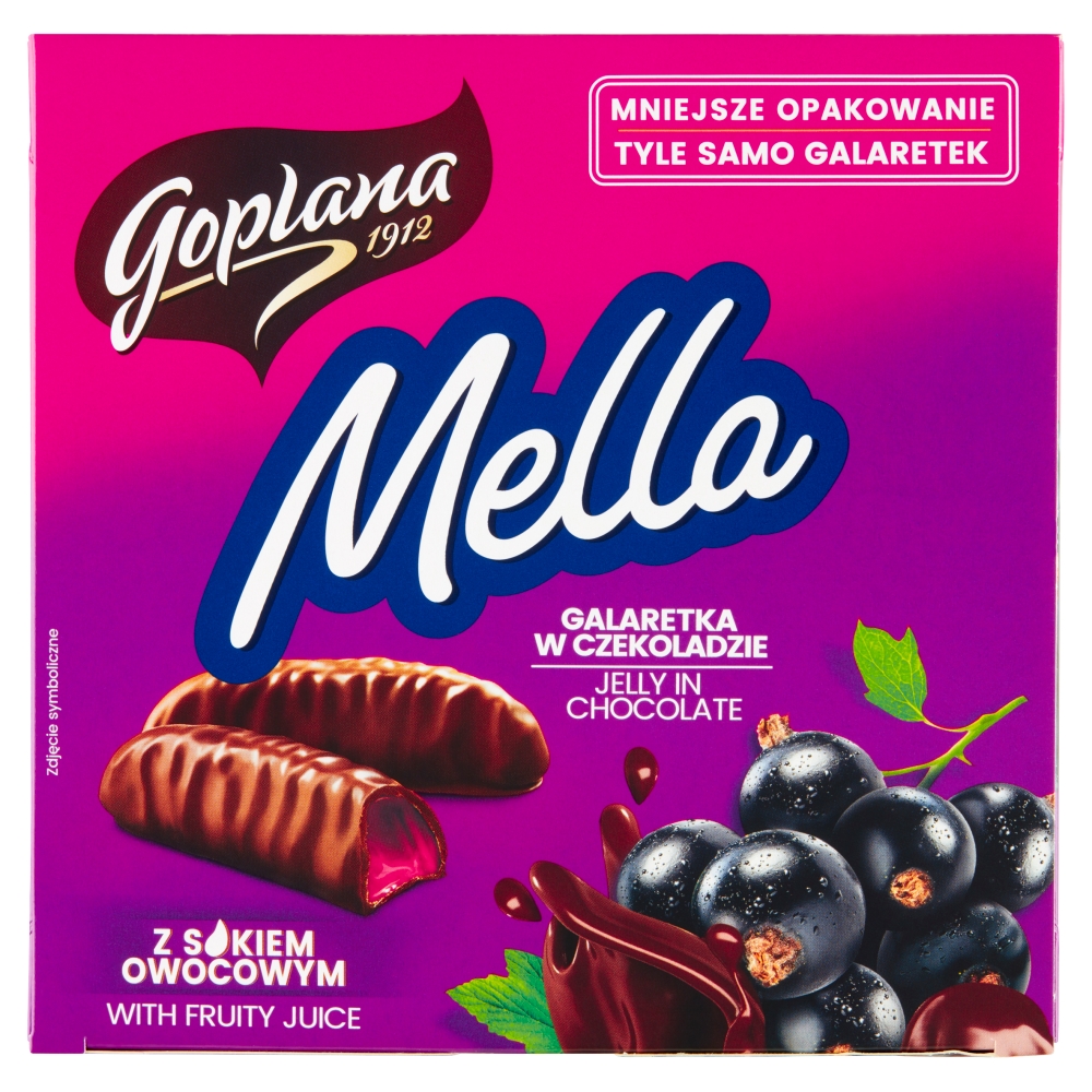 Galaretka w czekoladzie czarna porzeczkaMella 190g