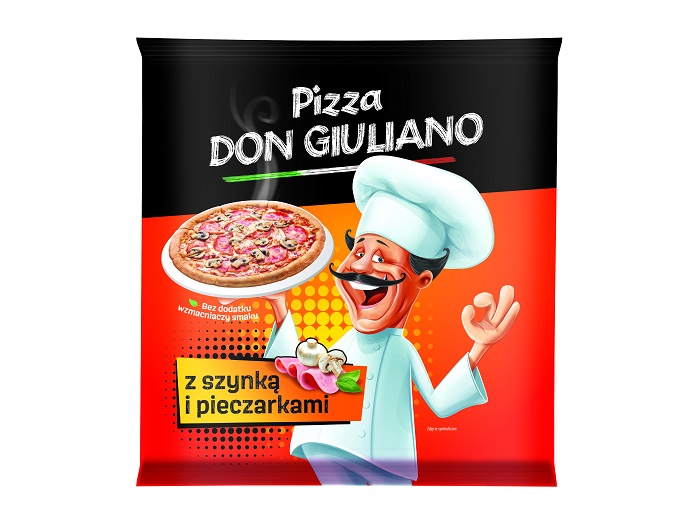 Don Giuliano pizza z szynką i pieczarkami 305g