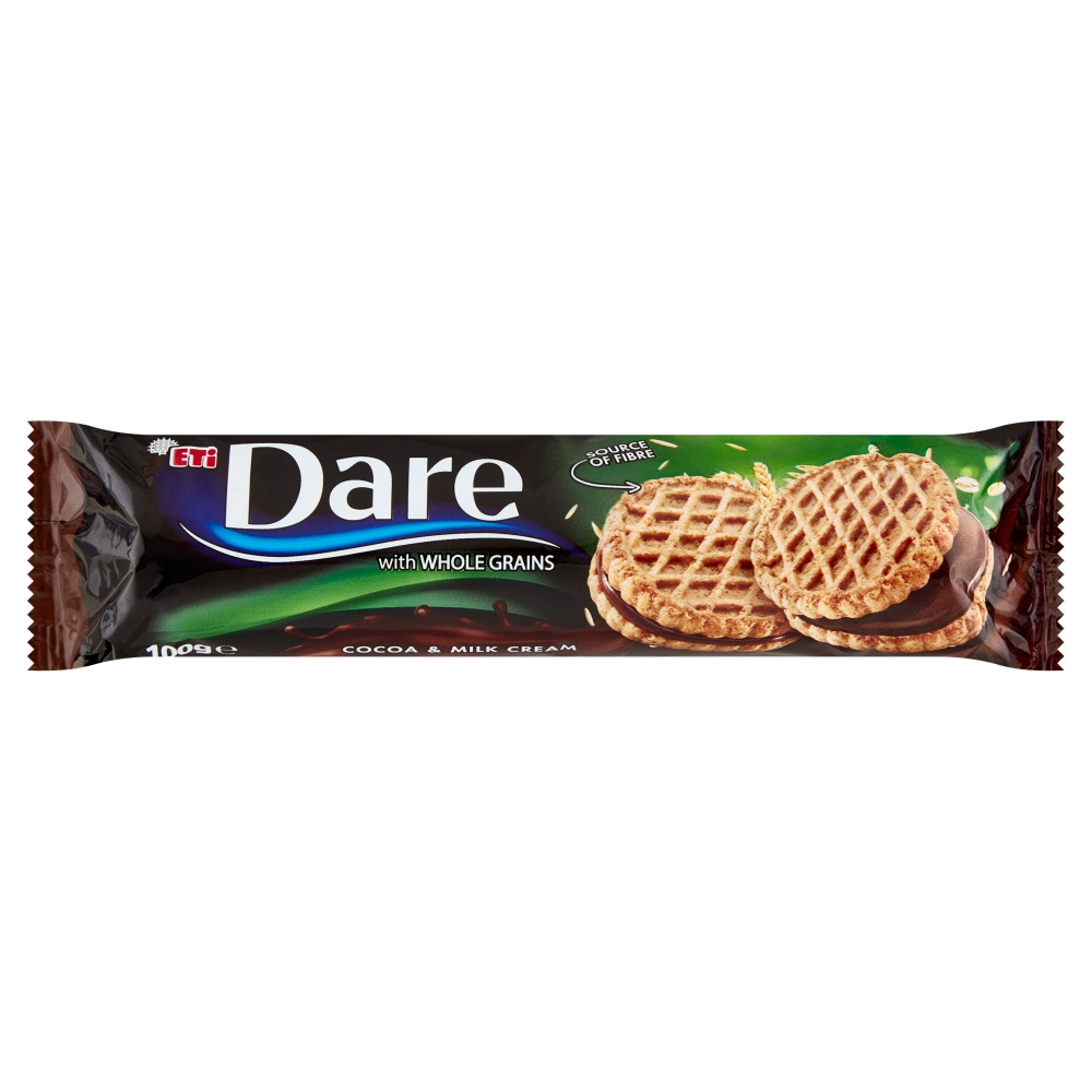Ciastka pełnoziarniste z kremem kakaowo-mlecznym Dare 100g