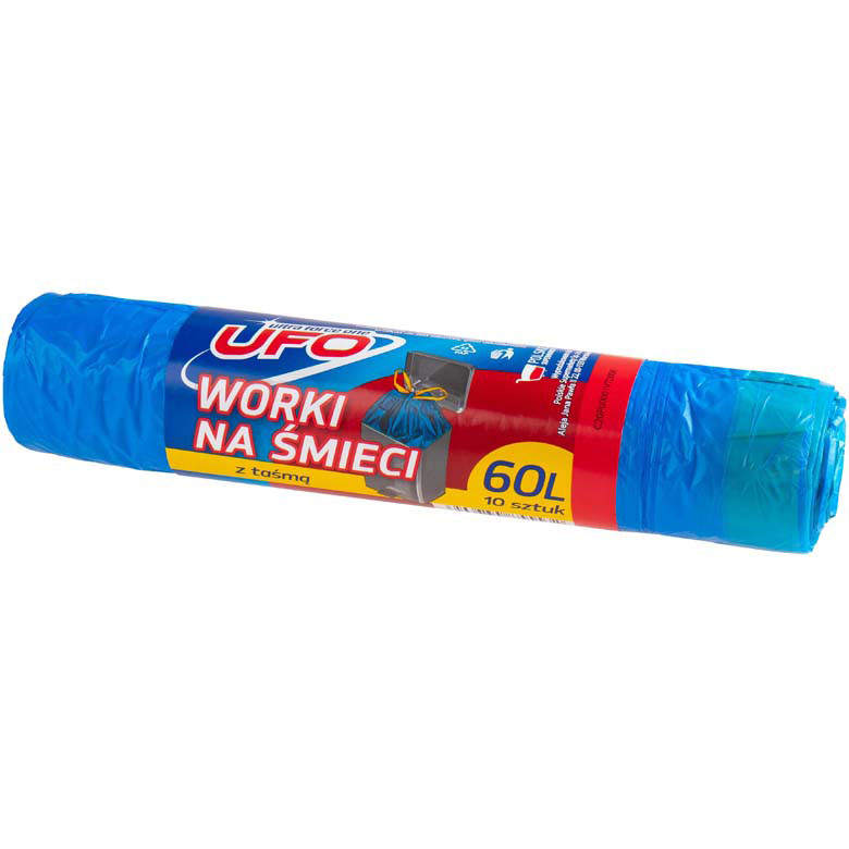 Worki na śmieci 60L z taśmą   UFO 10 szt.