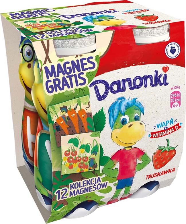 Napój mleczny o smaku bananowym Danonki 4x100g