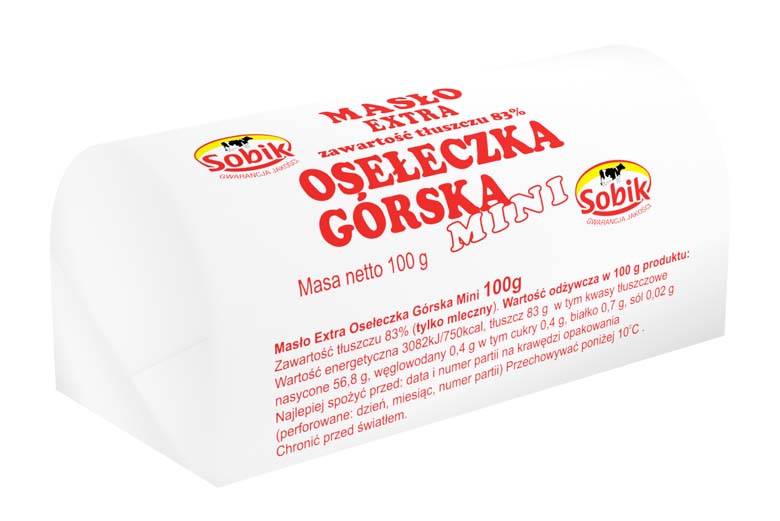 Masło Sobik Osełka 100g esklep.polomarket.pl