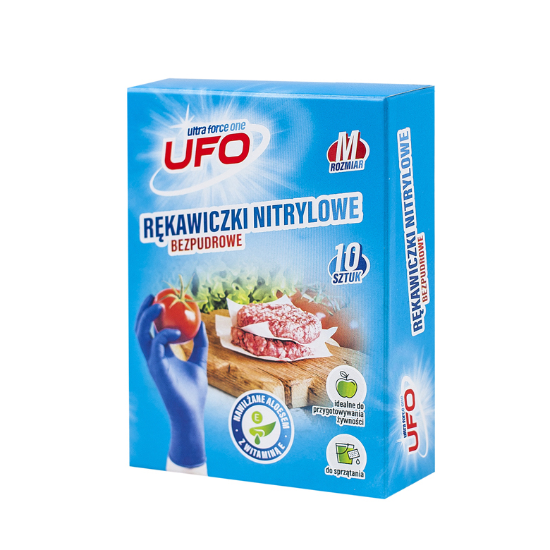 Rękawiczki nitrylowe nawilżane aloesem i witamina E rozmiar M UFO 10 szt.