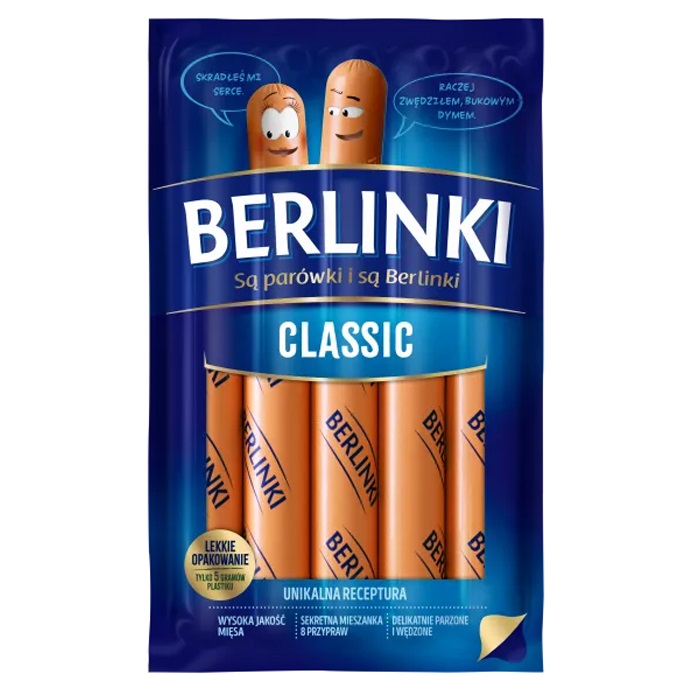 Parówki Classic Berlinki 250g esklep.polomarket.pl