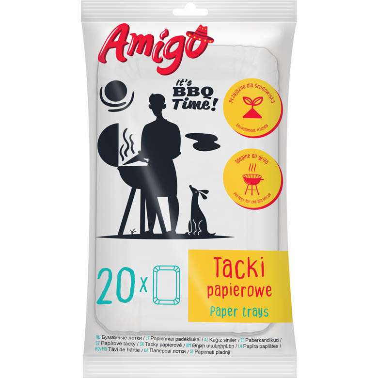 AMIGO PL Jednorazowe tacki papierowe