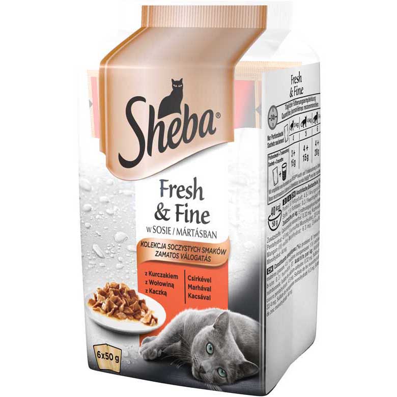 Karma dla kota mini mięsne smaki Sheba 66x50g