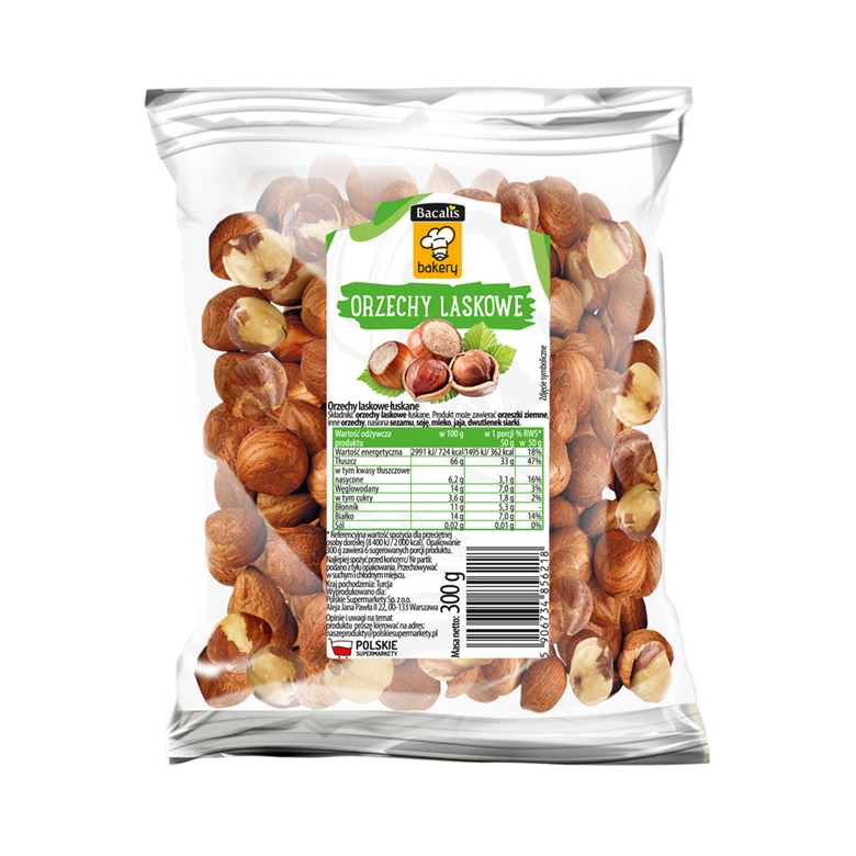 Orzechy  laskowe  łuskane  Bacalis  300g