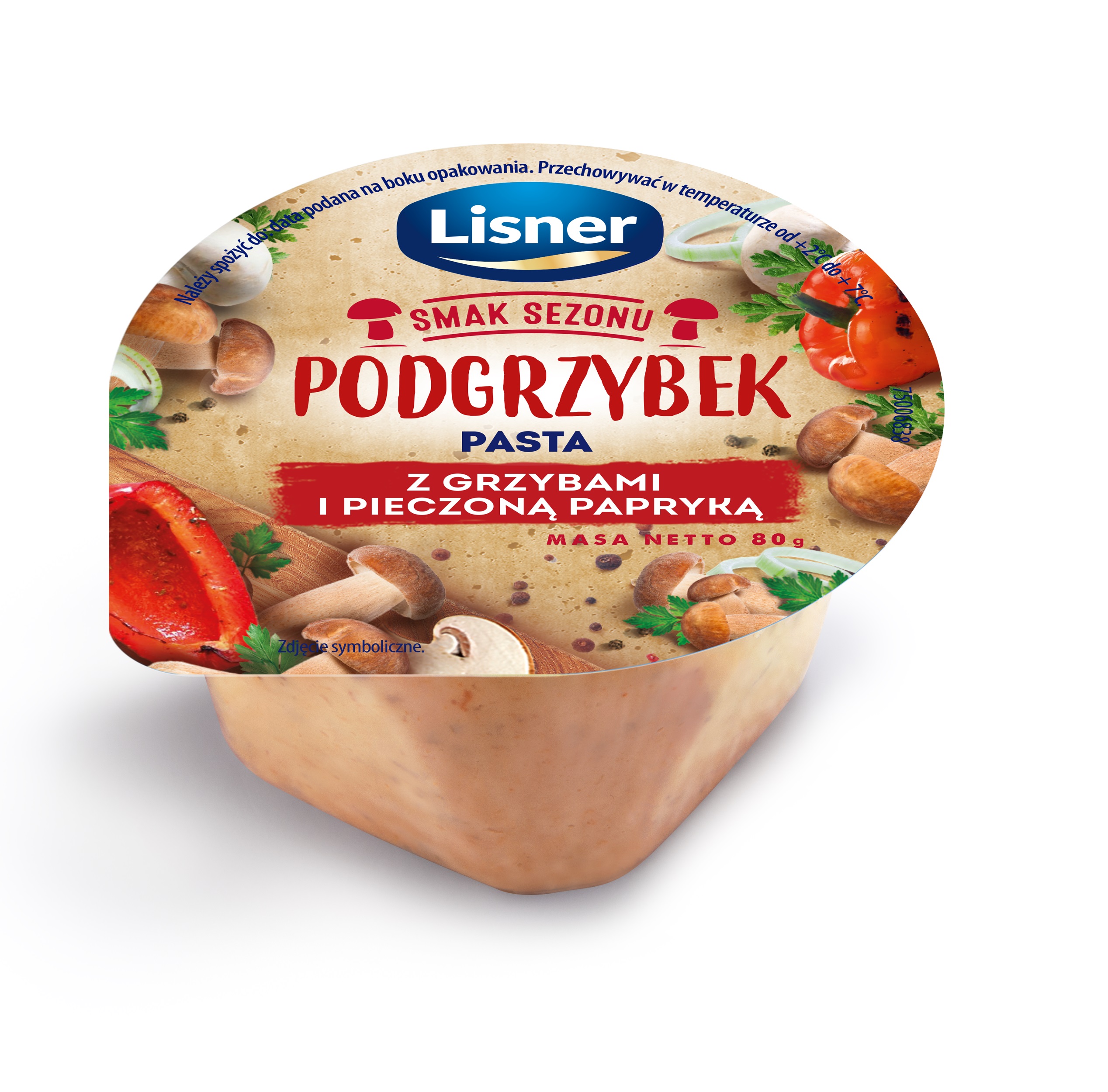 Pastella Lisner z grzybami i pieczoną papryką 80g esklep.polomarket.pl