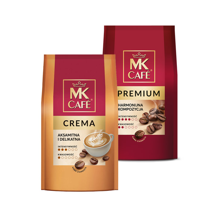 Kawa ziarnista Premium lub Crema MK 1kg esklep.polomarket.pl
