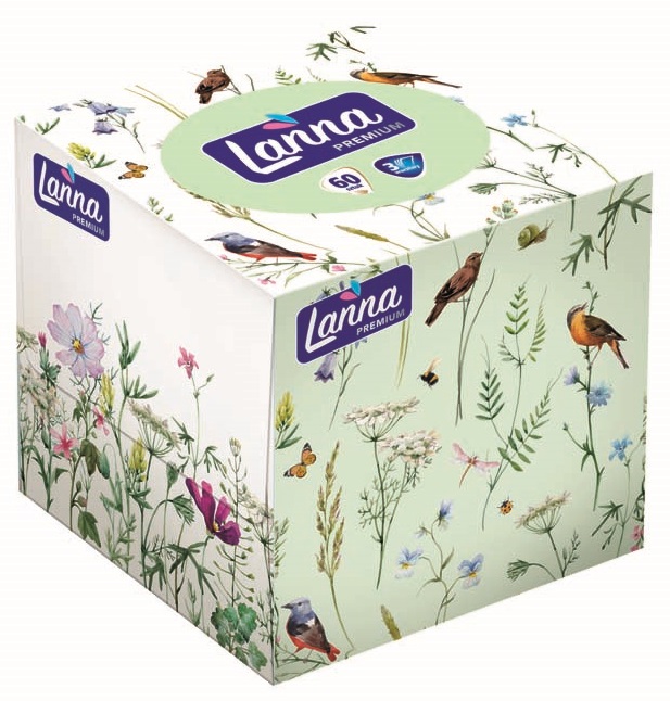 Chusteczki higieniczne Lanna Premium kostka 60szt